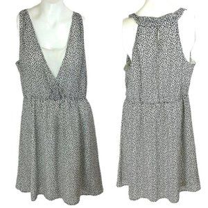 H&M Black & White Polka Dot Chiffon Skater Dress